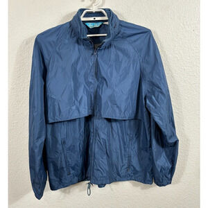 Vintage Woolrich The Teton Jacket Pullover Mens XL Blue Nylon Packable Hood